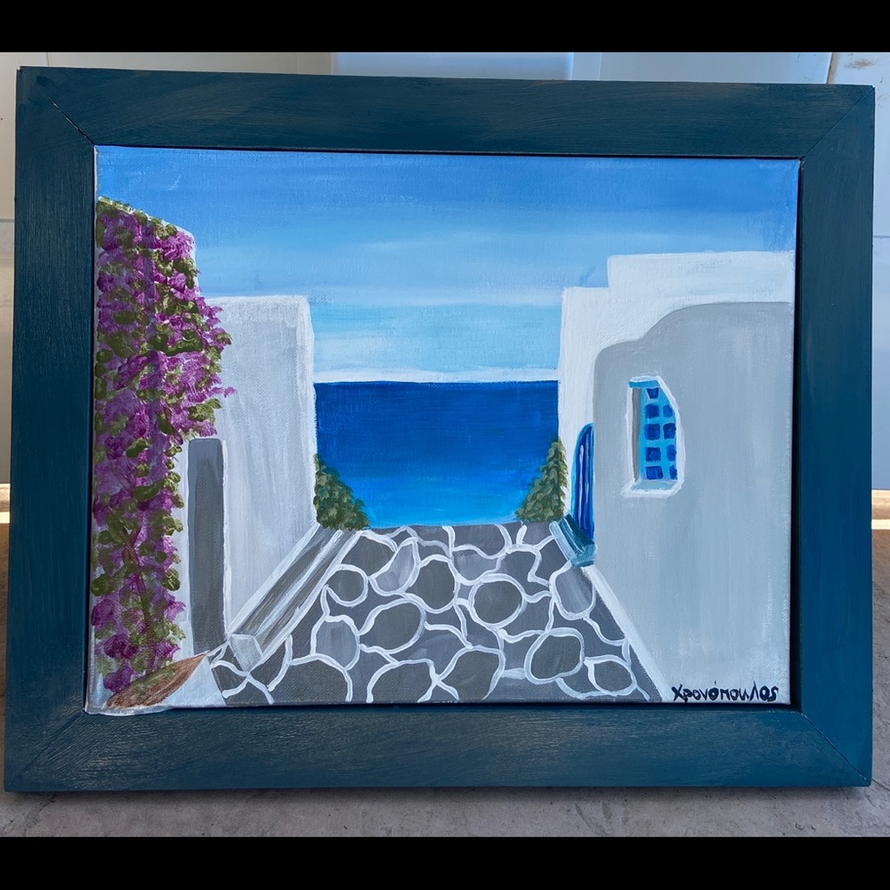 Greece\Mykonos inspired painting 🖼🧿🇬🇷